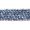 Transparent Electroplate Glass Beads Strands GLAA-H021-01B-HP01-2