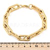 304 Stainless Steel Oval Link  Chain Bracelets for Women Men BJEW-F488-49C-G-5