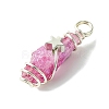 2Pcs Electroplated Natural Quartz Crystal Dyed Copper Wire Wrapped Pendants PALLOY-JF03170-02-4