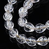 Transparent Crackle Glass Beads Strands GLAA-N051-04-3