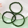 Natural TaiWan Jade Bead Stretch Bracelets BJEW-K212-A-019-1