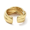 Rack Plating Brass Criss Cross Open Cuff Rings for Women RJEW-Q777-04G-3