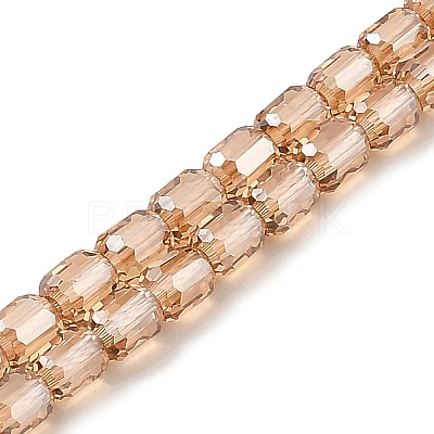 Electroplate Transparent Glass Beads Strands GLAA-C029-02A-03-1