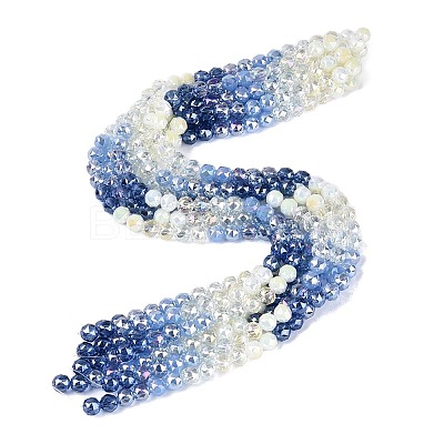 Electroplate Imitation Jade & Opaque & Transparent Glass Beads Strands EGLA-Q135-8MM-A05-1