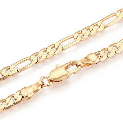Brass Figaro Chain Necklaces and Bracelets Sets SJEW-N0039-01G-1