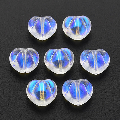 Electroplate Transparent Glass Beads GLAA-T022-24-B01-1