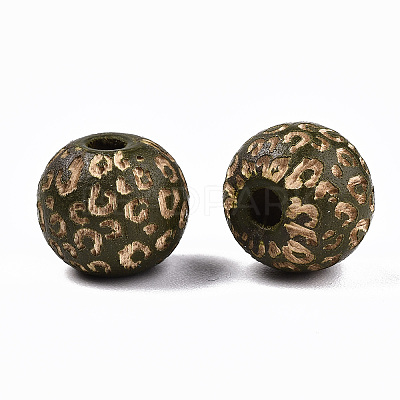 Painted Natural Wood Beads X-WOOD-T021-53A-04-1