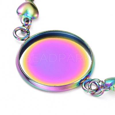 Rainbow Color 304 Stainless Steel Bracelet Making STAS-L248-009M-1