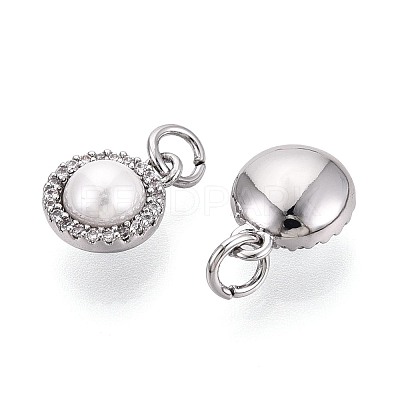 Brass Micro Pave Clear Cubic Zirconia Charms KK-N287-26P-1