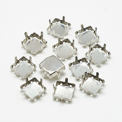 Non-Tarnish 201 Stainless Steel Sew on Prong Settings STAS-T032-08-8mm-1
