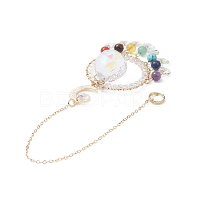Natural Gemstone Bead Pendant Decorations HJEW-TA00014-1