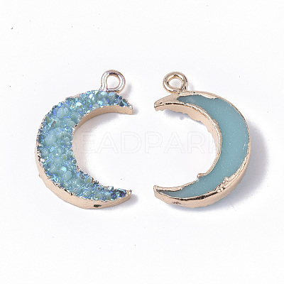 Druzy Resin Pendants X-RESI-S383-009-A02-1