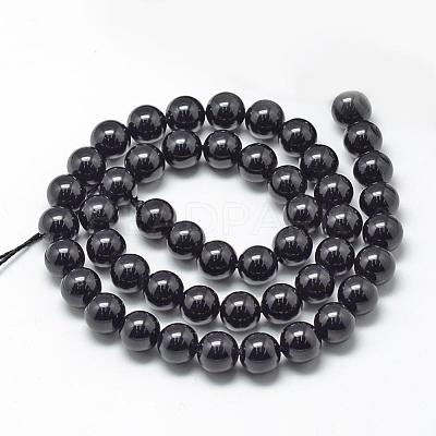 Natural Black Tourmaline Beads Strands G-R446-6mm-19-1