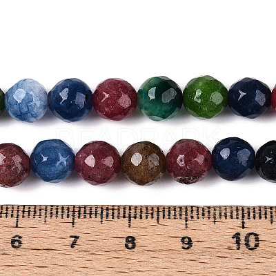 Dyed Natural White Jade Beads Strands G-T139-8mm-60-07-1