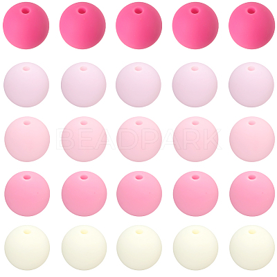 Rubberized Style Imitated Silicone Acrylic Beads MACR-PA0001-06A-01-1