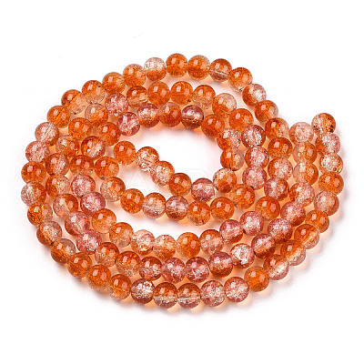 Transparent Crackle Baking Paint Glass Beads X1-DGLA-T003-01B-11-1