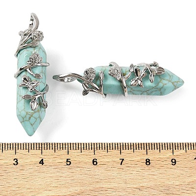 Natural & Synthetic Mixed Gemstone Double Terminal Pointed Pendants G-C144-03P-1