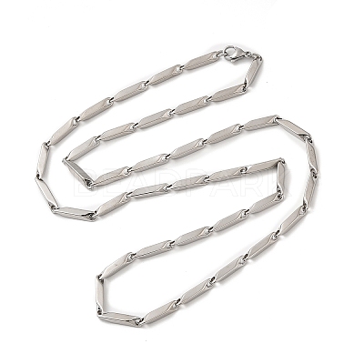 Non-Tarnish 201 Stainless Steel Rectangle Bar Link Chain Necklace NJEW-Q316-01D-P-1