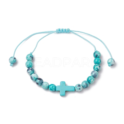 5Pcs Synthetic Gemston Braided Beaded Bracelets Sets BJEW-JB11016-1