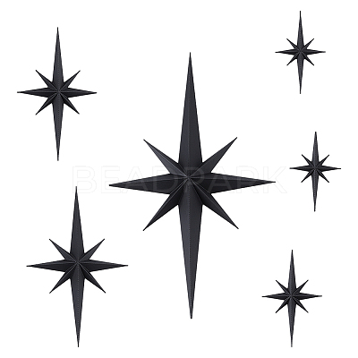6Pcs Plastic Self Adhesive Wall Stickers DIY-WR0005-34C-1