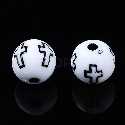 Opaque Acrylic Beads X-SACR-S273-38-A01-1