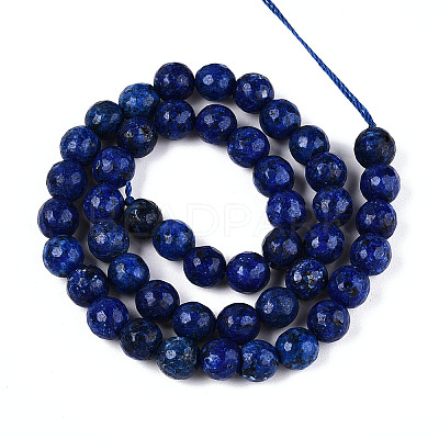 Dyed Natural White Jade Beads Strands G-T139-8mm-60-18-1