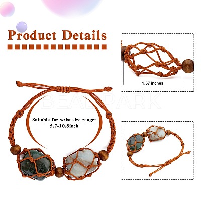 4Pcs Nylon Braided Bracelet BJEW-SZ0002-48B-1