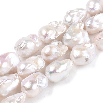 Natural Baroque Pearl Keshi Pearl Beads Strands PEAR-S019-05C-1
