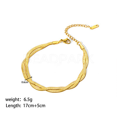 European Style 304 Stainless Steel Snake Chains Bracelet for Women LS-HM2215-14-1