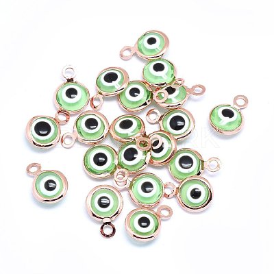 Handmade Evil Eye Lampwork Charms KK-F764-13RG-03-1