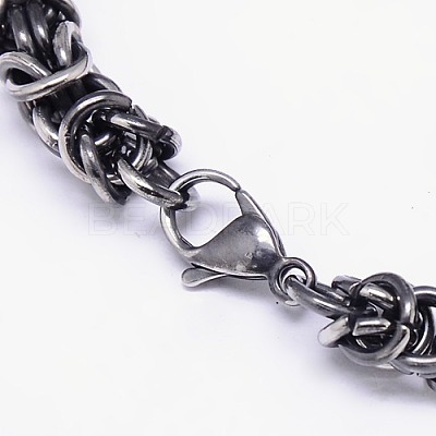 Fashionable Retro 304 Stainless Steel Byzantine Chain Bracelets BJEW-F041-08-1