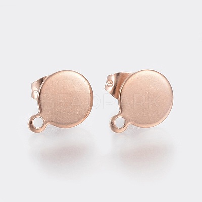 Ion Plating(IP) 304 Stainless Steel Stud Earring Findings STAS-K184-02-01RG-1