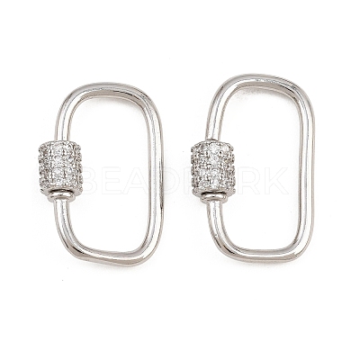 Brass Micro Pave Cubic Zirconia Screw Carabiner Lock Charms FIND-WH0518-96A-P-1