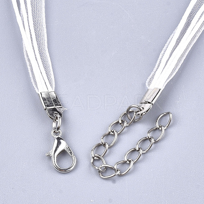 Waxed Cord and Organza Ribbon Necklace Making NCOR-T002-101-1
