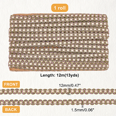 Wave Pattern Polyester Ribbon OCOR-WH0047-25B-1