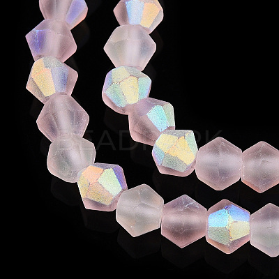 Imitate Austrian Crystal Bicone Frosted Glass Beads Strands EGLA-A039-T4mm-MB26-1