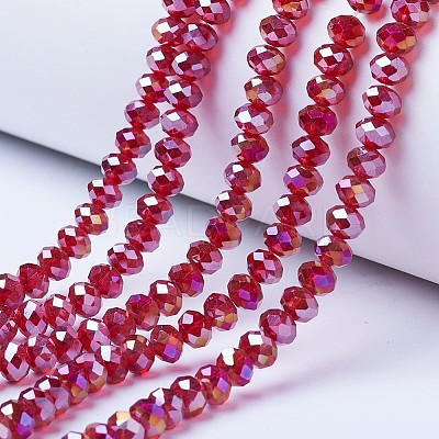 Electroplate Glass Beads Strands X-EGLA-A034-T8mm-B07-1