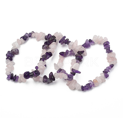 Chips Gemstone Beaded Stretch Bracelets BJEW-JB01824-04-1