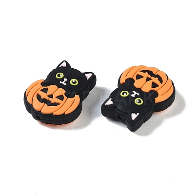 Halloween Theme Silicone Focal Beads SIL-M005-04B-1