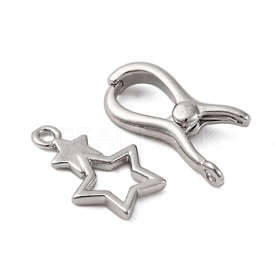 Brass Interlocking Clasps KK-C075-26P-1