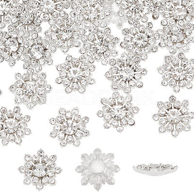 40Pcs Flower Rhinestone Cabochon FIND-FG0003-22-1