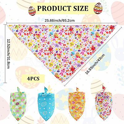 4Pcs 4 Styles Triangle Polyester Pet Handkerchi AJEW-CP0006-08A-02-1