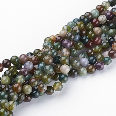 Natural Indian Agate Beads Strands X-GSR6mmC002-1
