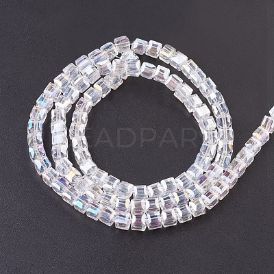 Electroplate Glass Beads Strands EGLA-D018-6x6mm-01-1
