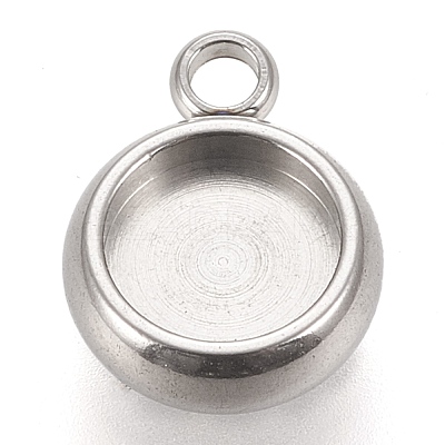 Non-Tarnish 304 Stainless Steel Pendant Cabochon Settings X-STAS-K202-03B-P-1