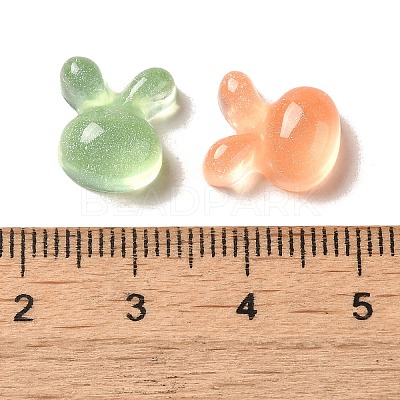 Transparent Resin Decoden Cabochons with Glitter Powder RESI-E053-08D-1