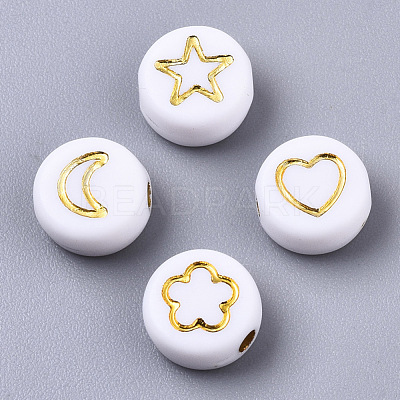 Opaque Acrylic Beads X-PACR-N006-005-1