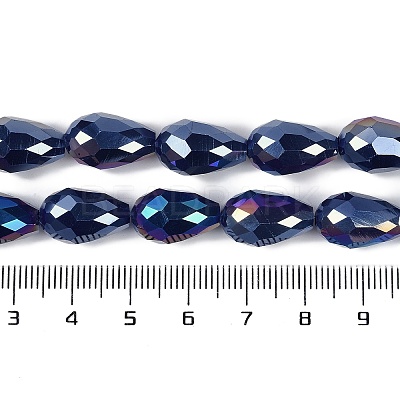 Opaque Solid Color Electroplate Glass Beads Strands X-EGLA-N013-P6mm-B03-1