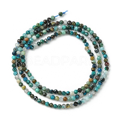 Natural Chrysocolla Beads Strands G-Z034-A03-01-1