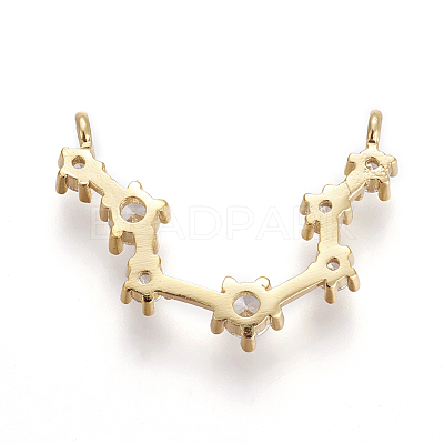 Brass Micro Pave Cubic Zirconia Pendants ZIRC-F099-20G-09-1
